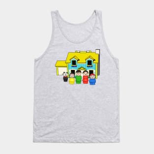 Brunette Family With Yellow House Tank Top